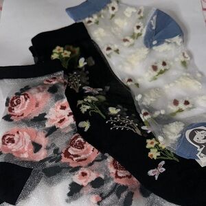 Floral Sheer Ankle Socks -